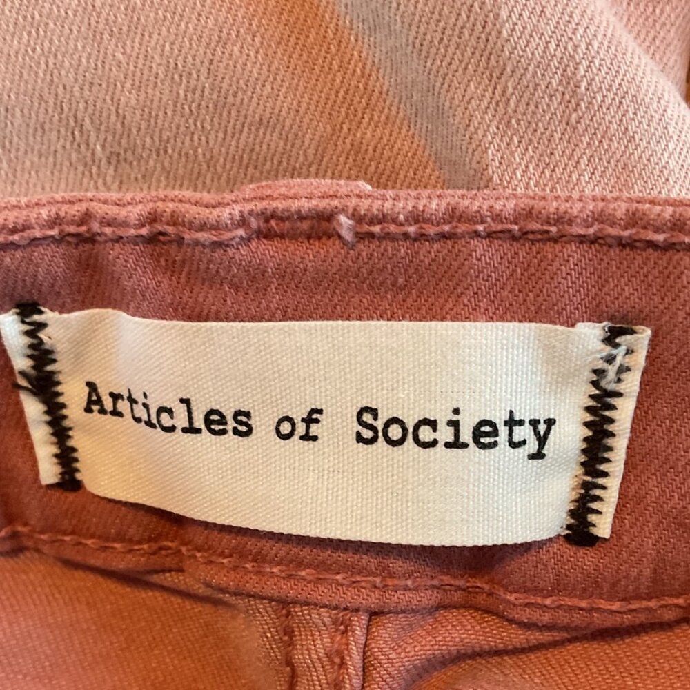 NWOT Articles Of Society London Crop Flair Lahaina Pink Womens Jeans New - Picture 6 of 14